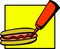 Hotdog with ketchup bottle vector illustration