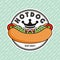 Hotdog logo vector - street food culinary