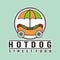 Hotdog logo vector - street food culinary