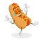Hotdog mascot and background happy pose