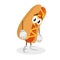 Hotdog mascot and background sad pose