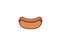 Hotdog sandwich witn sausage and ketchup for logo design