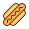 Hotdog sauce sausage single isolated icon with filled line style