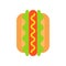 Hotdog vector, fast food related flat design icon