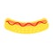 Hotdog vector icon in simple flat.