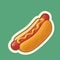 Hotdog. Vector isolated flat illustration for poster and icon