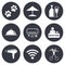 Hotel, apartment services icons. Wifi sign