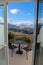 Hotel balcony and mountains in Ronda, Andalusia, Spain