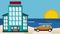 Hotel in the beach HD definition