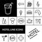 Hotel Black White Icons Set