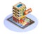 Hotel Booking Button Isometric Tablet Icon