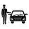 Hotel car valet icon, simple style