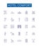 Hotel comfort line icons signs set. Design collection of Convenience, Amenity, Luxury, Accommodation, Coziness, Homey