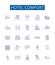 Hotel comfort line icons signs set. Design collection of Convenience, Amenity, Luxury, Accommodation, Coziness, Homey