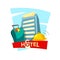 Hotel concept design, vector illustration