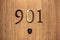 Hotel door number, close up image