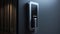 Hotel door security Unlocking by application on mobile phone. Digital door lock, key less system of access door. Close