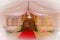 Hotel entrance docoration with flower for wedding ceremony