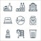 hotel essentials line icons. linear set. quality vector line set such as bin, cart, towel, keycard, no smoking, bed, hotel, water