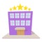 Hotel five stars icon, cartoon style