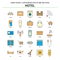 Hotel Flat Line Icon Set - Business Concept Icons Design