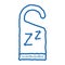 Hotel Handle Label Zzz doodle icon hand drawn illustration