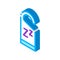 Hotel Handle Label Zzz isometric icon vector illustration