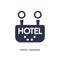 hotel hanging icon on white background. Simple element illustration from summer concept