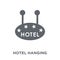Hotel hanging signal of four stars icon from Summer collection.