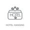 Hotel hanging signal of four stars linear icon. Modern outline H