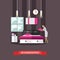 Hotel housekeeping vector illustration in flat style