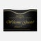 Hotel key card holder - horizontal black sleeve with golden text sample