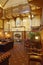 Hotel lobby with vintage piano, chairs and decoration, york, england