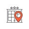 Hotel location line icon