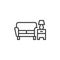 Hotel lounge line icon