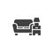 Hotel lounge vector icon
