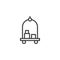 Hotel luggage cart outline icon