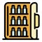 Hotel mini bar icon color outline vector