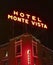A Hotel Monte Vista Sign at Night