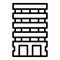 Hotel multistory icon outline vector. Industry house