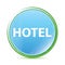 Hotel natural aqua cyan blue round button