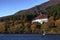 A hotel near Lake Ashi facing towards Mount Fuji