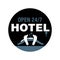 Hotel Open 24 7 logo - circlular street sign