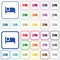 Hotel outlined flat color icons