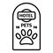 Hotel pets logo, outline style