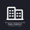 Hotel pixel perfect white linear ui icon for dark theme