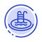 Hotel, Pool, Swimming, Service Blue Dotted Line Line Icon