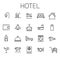 Hotel related vector icon set