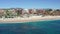 Hotel resorts on Cabo San Lucas coast, Mexico, sliding truck drone