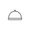 Hotel restaurant food tray outline icon